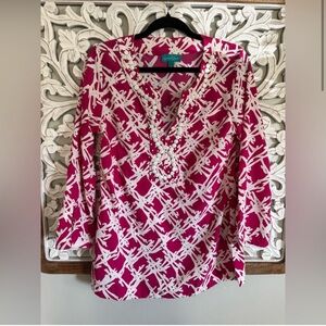 Southern fRock Pink and White Top